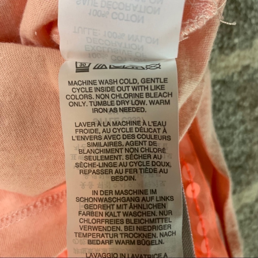 Crewcuts Neon Orange Sequin Tunic T-shirt Dress 4 - Picture 6 of 6